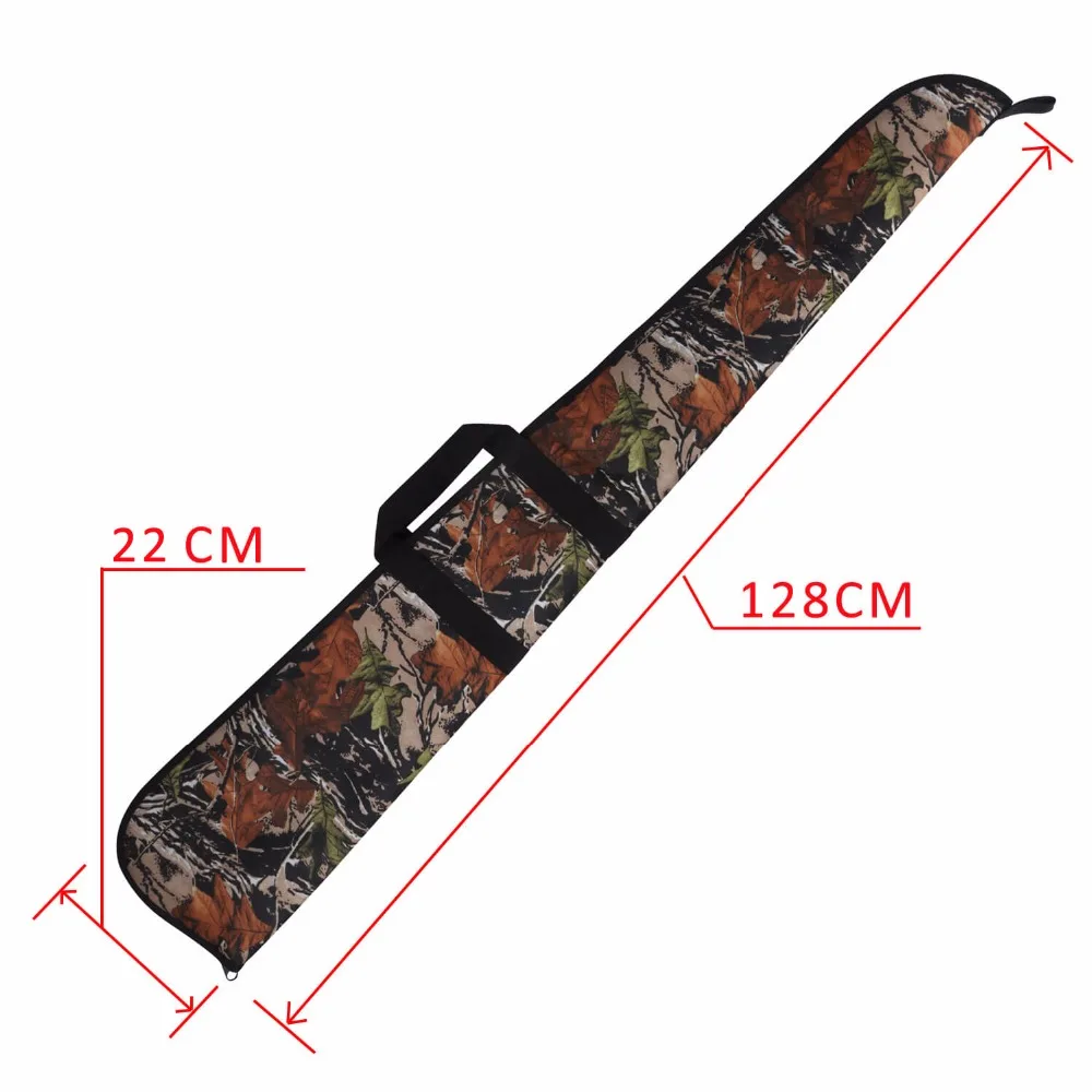 Tourboas caça tática camuflada, estojo de arma, alcance de pistola, almofadada, bolsa de proteção para transporte, resistente, 128cm, acessórios de arma de nylon