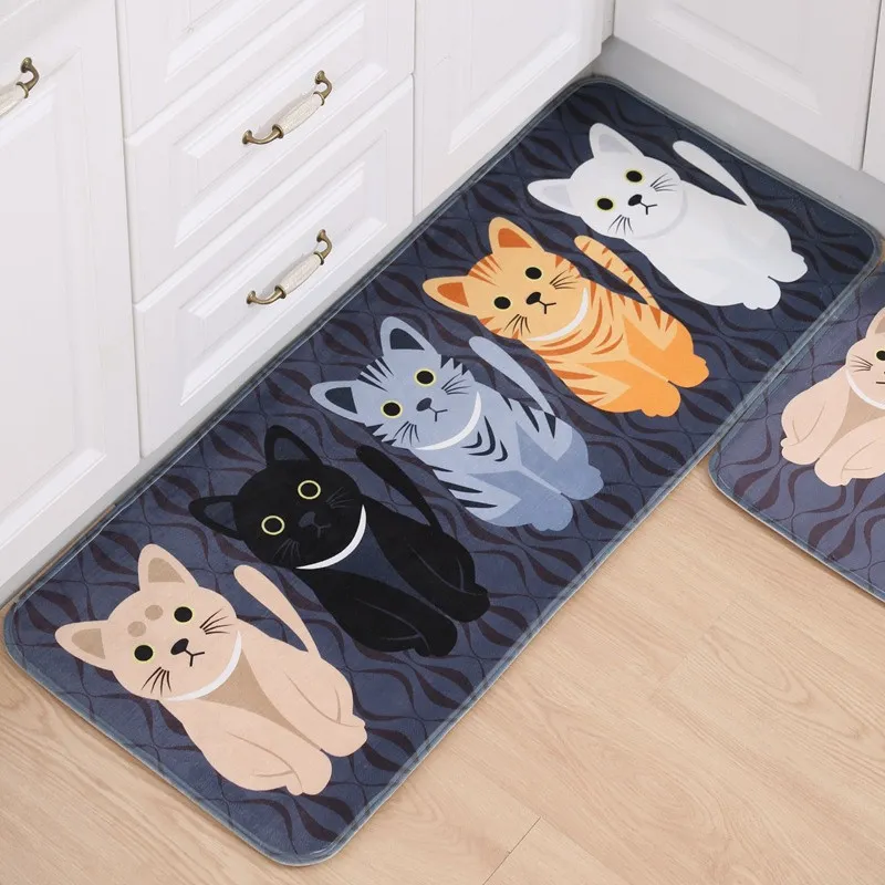 Cute Cat Floor Mat Multi Colors And Size Mat Kitchen Bathroom Door Suction Waterproof Carpet Non-slip Bath Mat Floor Rug Carpets