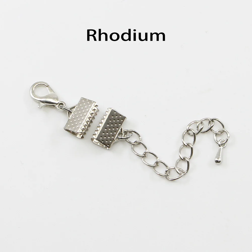 10 Stücke Band Lederband Endverschluss Verschlüsse Extender Kette Karabiner Verschlüsse Anschlüsse Für Schmuck Machen Diy Armband Erkenntnisse – Detail 9