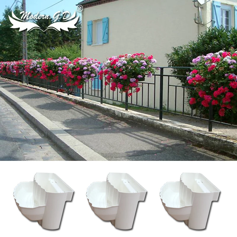 Plastic Material and Pots Type garden fence hanging flower