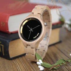 Women Watches BOBO BIRD Elegant Simple Dial Wooden Band Clock Female Fashion Quartz Wristwatch With Wooden Gift Box reloj mujer