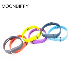 MOONBIFFY Colorful Replacement Silicone Strap Wristband Smart Band watchband without Metal Clasps (No Tracker) for Fitbit Flex