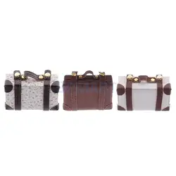 1/6 Scale Vintage Suitcase Luggage Cases 6th Dollhouse Miniature Dollhouse Decoration Accessories