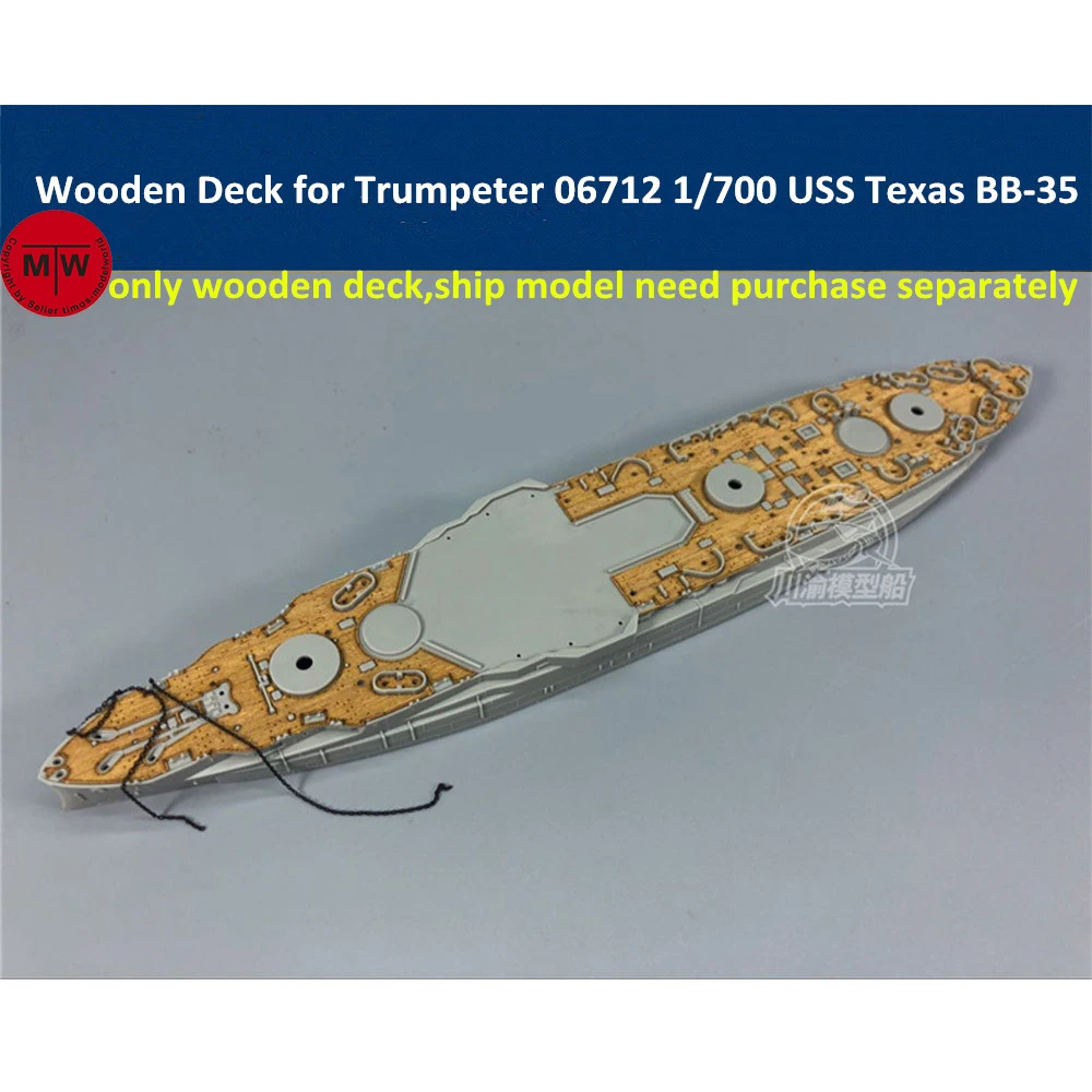 

1/700 Scale Wooden Deck for Trumpeter 06712 USS Texas BB-35 Ship Model Kita CY700039