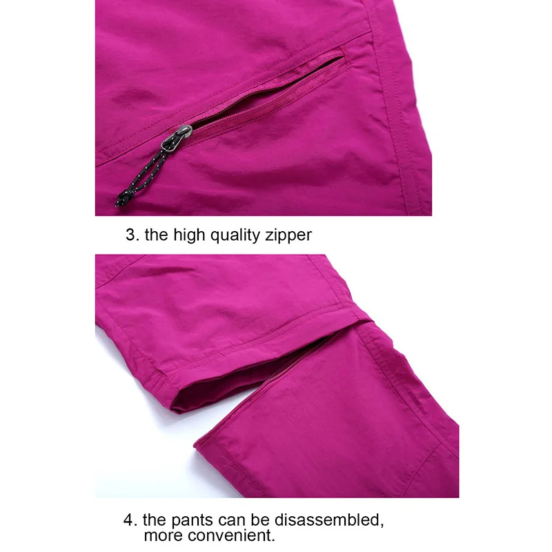 Women Quick-drying Removable Pants Hiking Pants Outdoor Trouser Fishing Trekking Pants