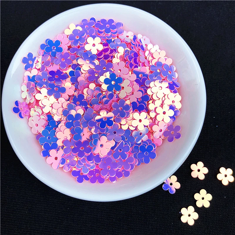 500pcs/lot Size 7mm Five-fingers Flowers loose Sequins Paillettes Flat Plum Sequin Sewing Craft,Women Garments Accessories