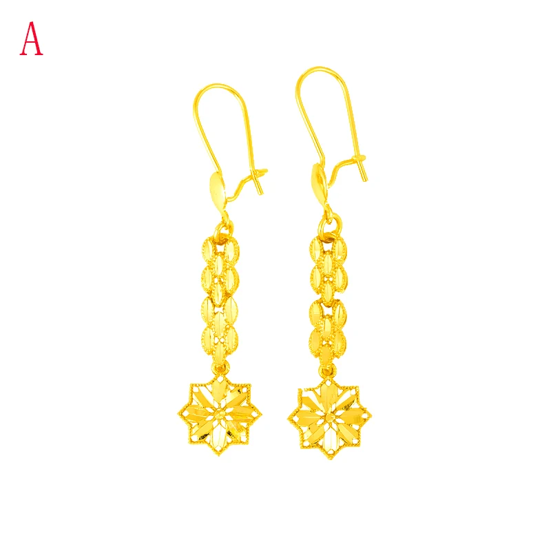Gold Color F  Heart Love Jewelry Ethiopian Earrings for Women/Girl  Arab African Eritrea Habesha Gifts