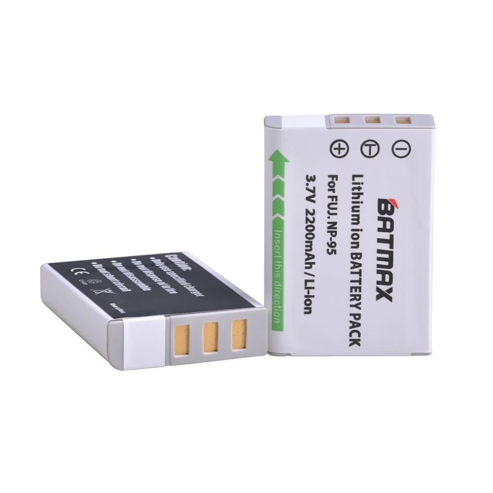 Batmax 2 Chiếc NP-95 NP 95 NP95 Pin Máy Ảnh cho Máy Ảnh Fujifilm X30 X100 X100S X100T XS1 Máy Ảnh KTS Fujifilm FinePix F30 F31 3D W1