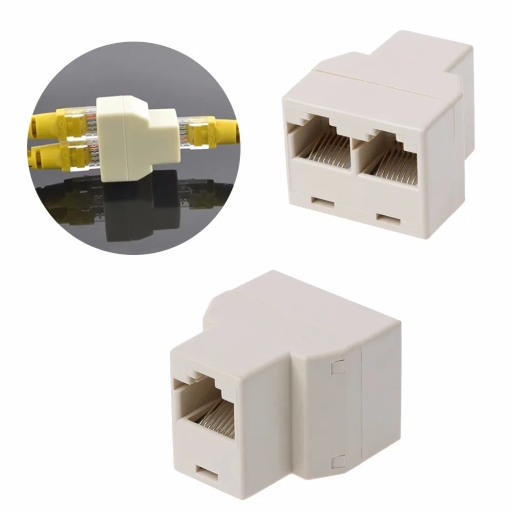 RJ45 CAT5 CAT5E Network Ethernet 1to2 Connector Adapter  New