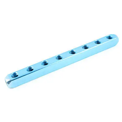 

Blue 1/4" PT Air Pneumatic Cylinder 8 Ways Aluminum Manifold Block Splitter Free shipping