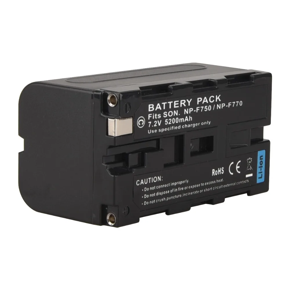 1 ชิ้นความจุสูง 5200 มิลลิแอมป์ชั่วโมง NP-F770 NP-F750 NP F770 np f750 NPF770 750 แบตเตอรี่สำหรับ Sony NP-F770 NP-F750 F960 f970 แบตเตอรี่กล้อง