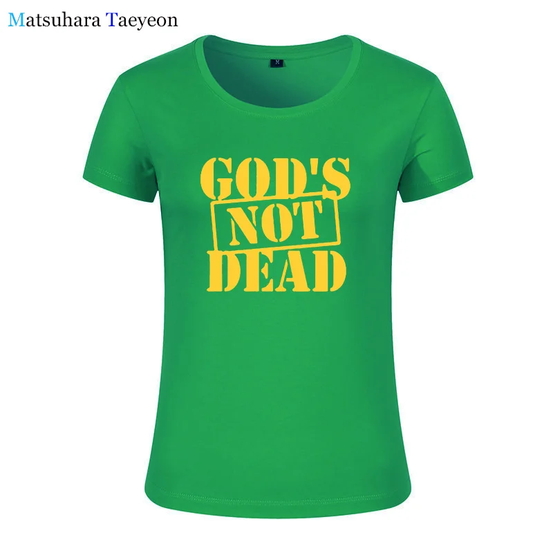 New Fashion God's Not Dead Jesus T Shirt Women Casual Short Sleeve Woman's Clothing Tshirt Tees Brand clothing