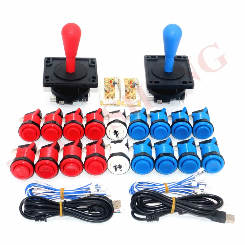 Free shipping Arcade Game DIY kit for Mame USB Zero Delay USB Encoder with 8 Way happ style Joystick American style Push Button