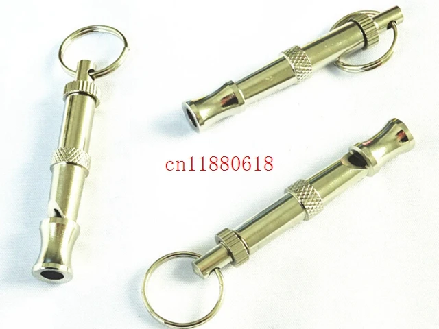 100pcs/lot FAST Shipping High quality Pet Training Whistles Adjustable Ultrasonic Sound Key chain Dog Whistle