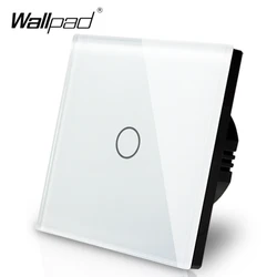 Manufacturer Wallpad EU Standard 1 Gang 2 Way 3 Way Control White Wall Light Touch Screen Switch Glass Panel