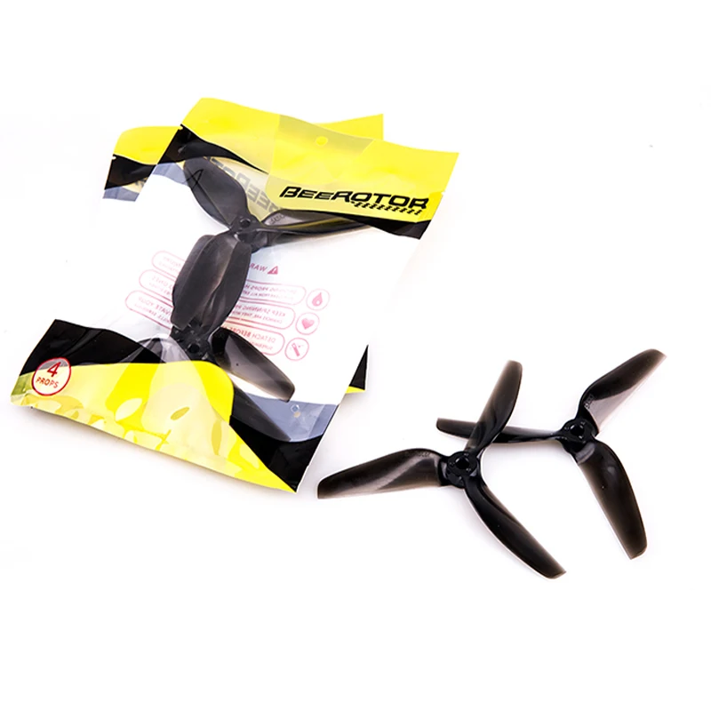 10Pairs BeeRotor BW 5x5'' 5050 CW CCW Propeller 3-Blades Props Transparent Black Blue Pro BW5050-Black-5