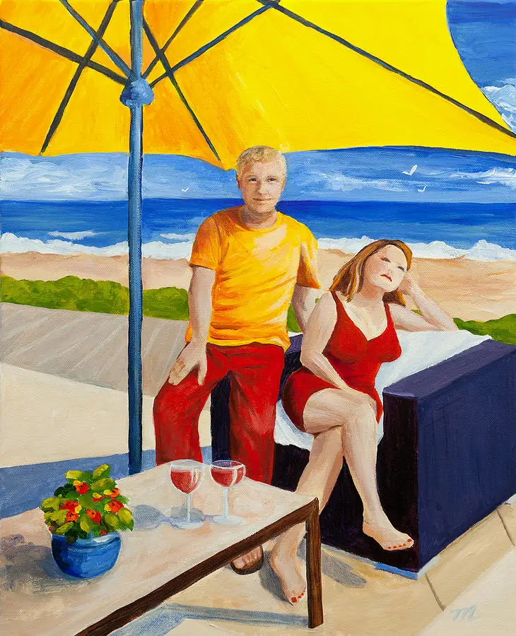 High quality Oil painting Canvas Reproductions The Vacationers michelle wiarda By Joni McPherson hand painted