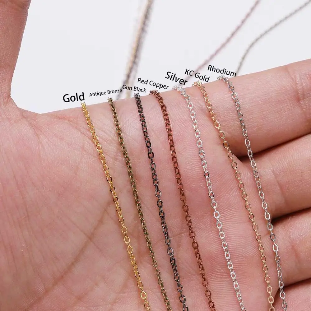Copper Oval Link Necklace Chain, Gold Plated for DIY