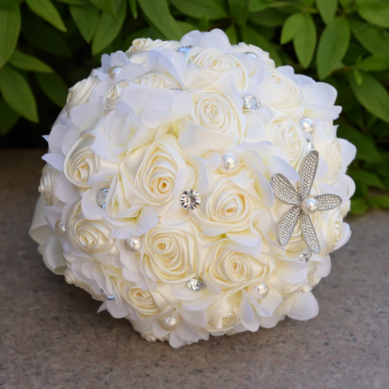 

Newest white artificial wedding bridal bouquet for wedding decoration