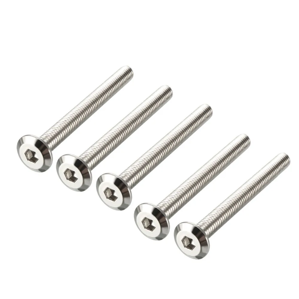 

Uxcell 5pcs M6x60/70/80mm Hex Socket Head Screws Furniture Bolts Fastener Carbon Steel Nickel Plated Fastener Machine Screws