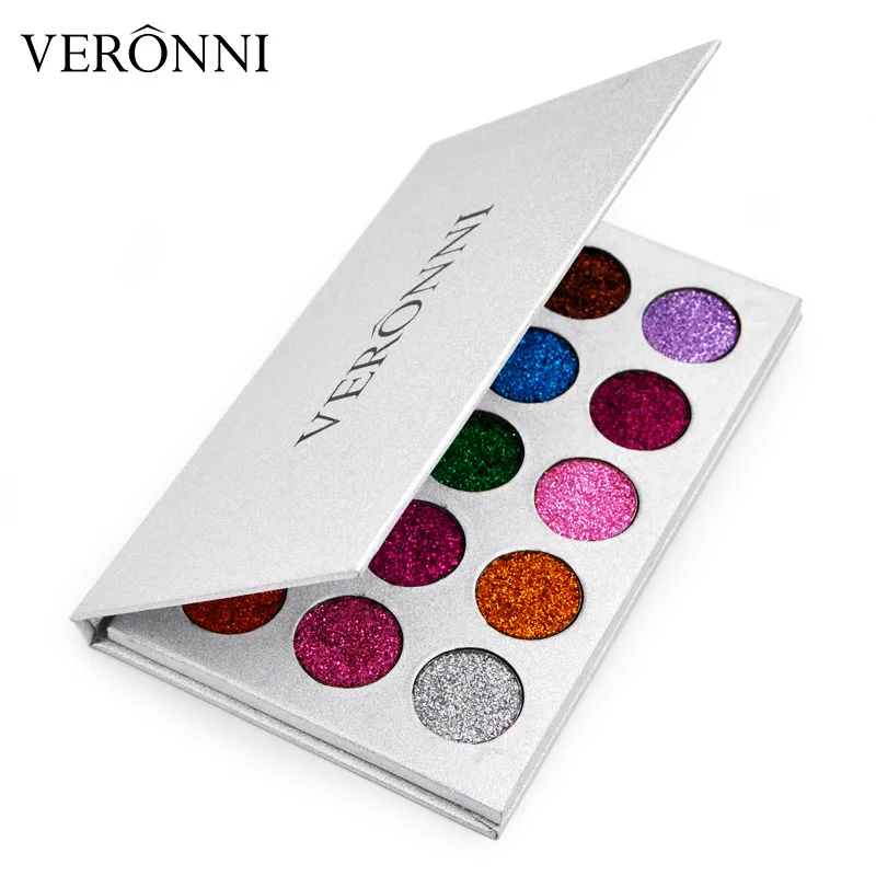 VERONNI 15 Colors Glitter Eyeshadow Palette Cosmetics waterproof long-lasting Pro glitter powder Eye Makeup DHL