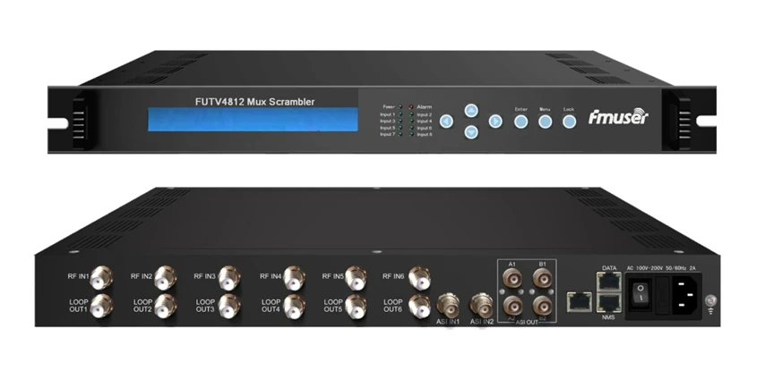 FUTV4812 6 Tuner IRD 6 DVB-S/S2/C/T RF Input,2 ASI In,2 ASI 1 IP Output Mux-Scrambler