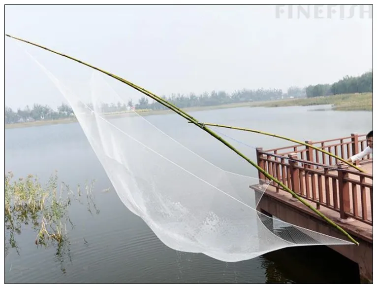 Finefish Strong Nylon Line Moving Small Mesh Fishing Net Carried Automatic Lobster Catch Fish Net Manual Pick Gillnet Cast Nets