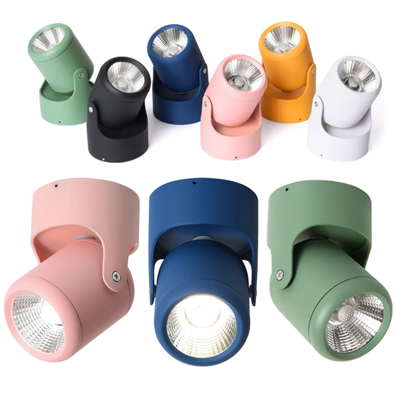 

LED Spotlight Surface Mounted 10W COB Colorfull LED Lamp Ceiling Down Light Aluminum For Indoor Home Beside Store Lamp