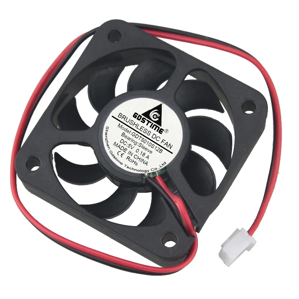 

Gdstime 10 pcs 2Pin DC 5 Volt 50x50x10mm 5cm 9 Blades Brushless PC Computer Cooling Fan 5V 50mm x 10mm 5010