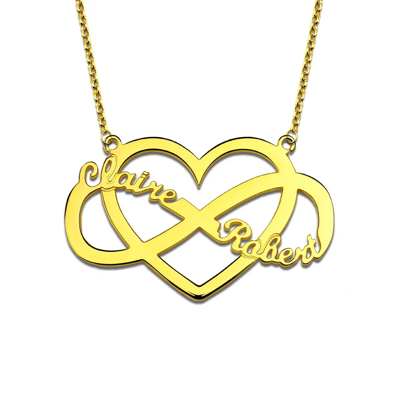 Amxiu Personalized Name Necklace DIY 925 Sterling Silver Choker Customize 2-4 Names Heart Bowknot Necklace For Women Accessories