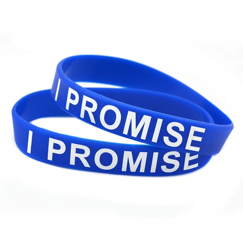 50 Stück I Promise Silikonkautschuk-Armband, motivierende Sport-Gummi-Armbänder, Unisex – Detail 7