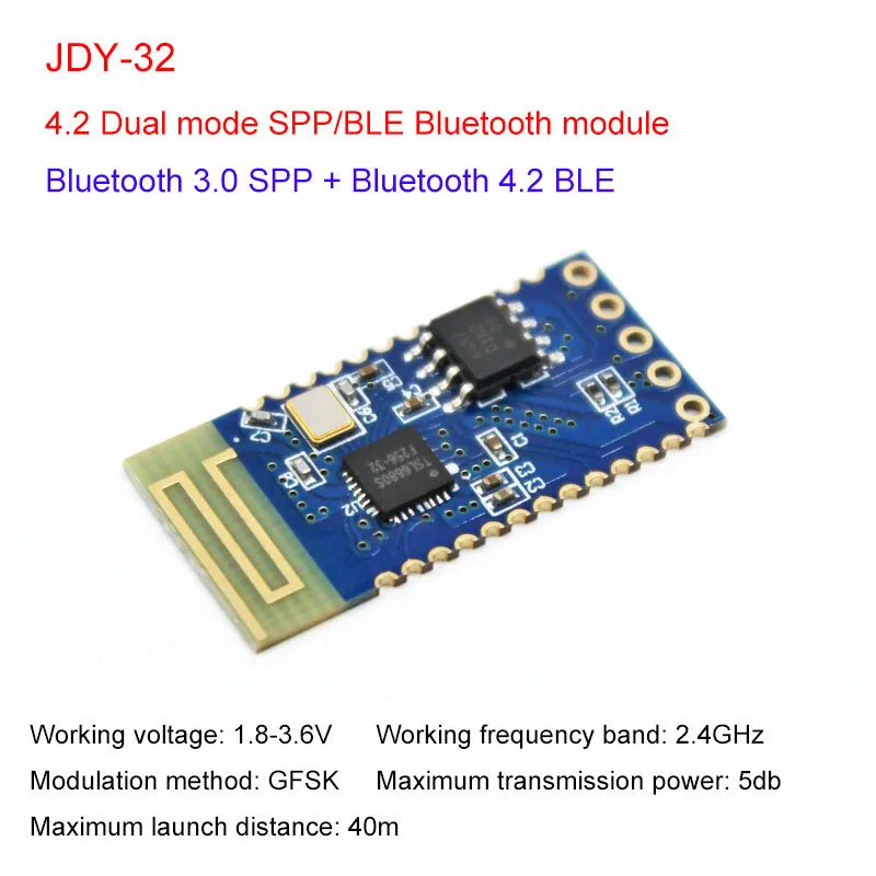 JDY-32 Dual Mode 4.2 Bluetooth Module SPP BLE Protocol Bluetooth Serial Port Module UART Interface For Arduino