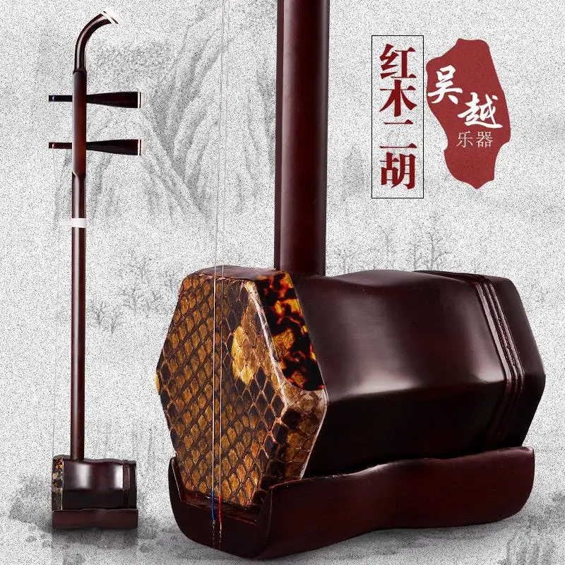 High Quality  Chinese erhu Rosewood strings musical instruments 04AS With  bow Case  English book and full set of accessries