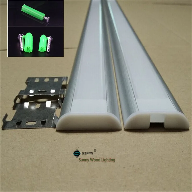 10-30pcs/lot  2m aluminium profile for led strip of 26mm pcb with fittings ,light guide flat LED channel for bar light