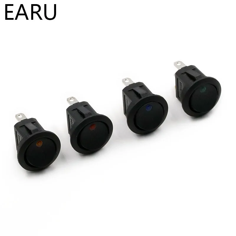 Auto Malaikat Mata Dot Lampu 2.4 CM Mobil Auto Perahu Round Rocker On/Off SPST Switch 12 V Biru merah Hijau Kuning Toggle Rocker Switch AU