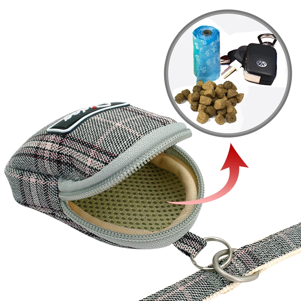 Classic Plaid Dog Harness For Small Dogs Mesh Nylon Pet Harness and Leash Set Chihuahua Pug Vest Walking Rope With Treat Bag