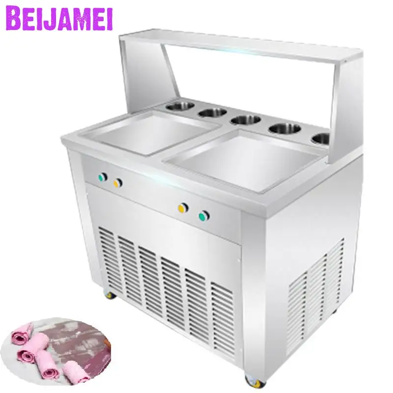 BEIJAMEI Good Feedback Ice Cream Makers Fried Yogurt Machine Commercial Industrial Thailand Fry Ice Pan Price