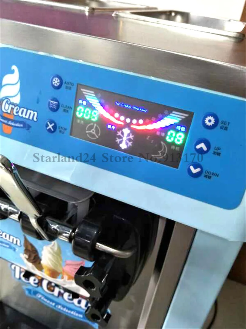 Colorful Commercial Ice Cream Machine Pink and Blue Color 20L/H 220V LED display Ice Cream Making Machines