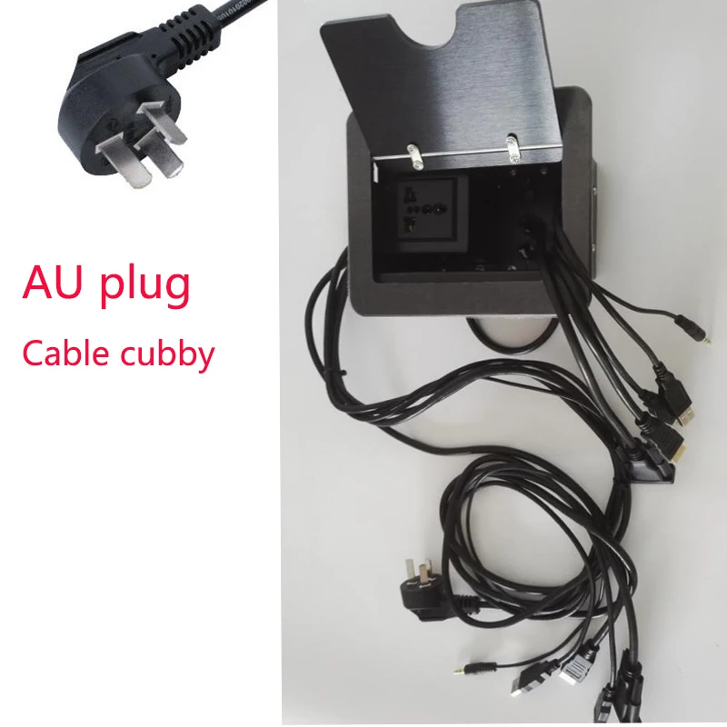 Universal Power AU plug Conference Table Connectivity Box same as pic 3.5 audio ,VGA ,HDMI,2USB cable running 2 free shipping