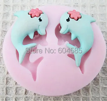 dolphin F0525 Fondant Mold Silicone Sugar mold Craft Molds DIY gumpaste flowers Cake Decorating