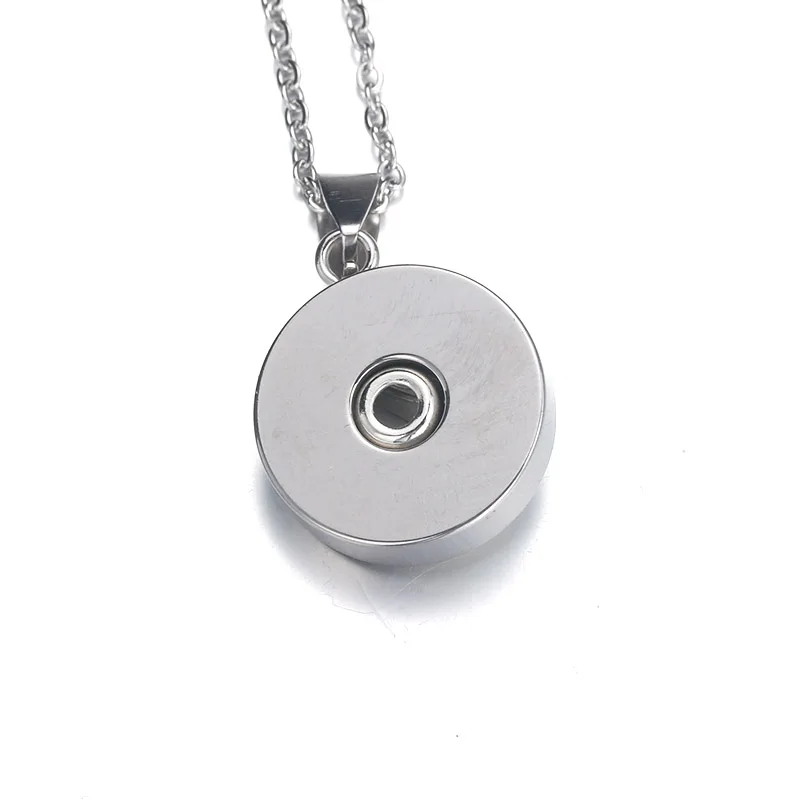 Stainless Steel Snap Button Jewelry Pendant Necklace with Link chain Fit 18mm&12mm Snap Necklace Jewelry Women 2290