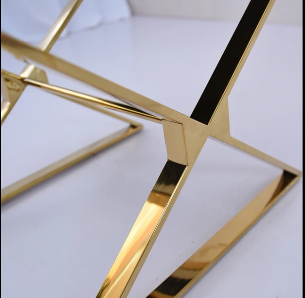 Gold-plated stainless steel chair. Restaurant paper art C90 chair