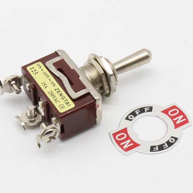 Silver Contacts high quality 3 screw momentary toggle switch,(ON) OFF (ON) spring return