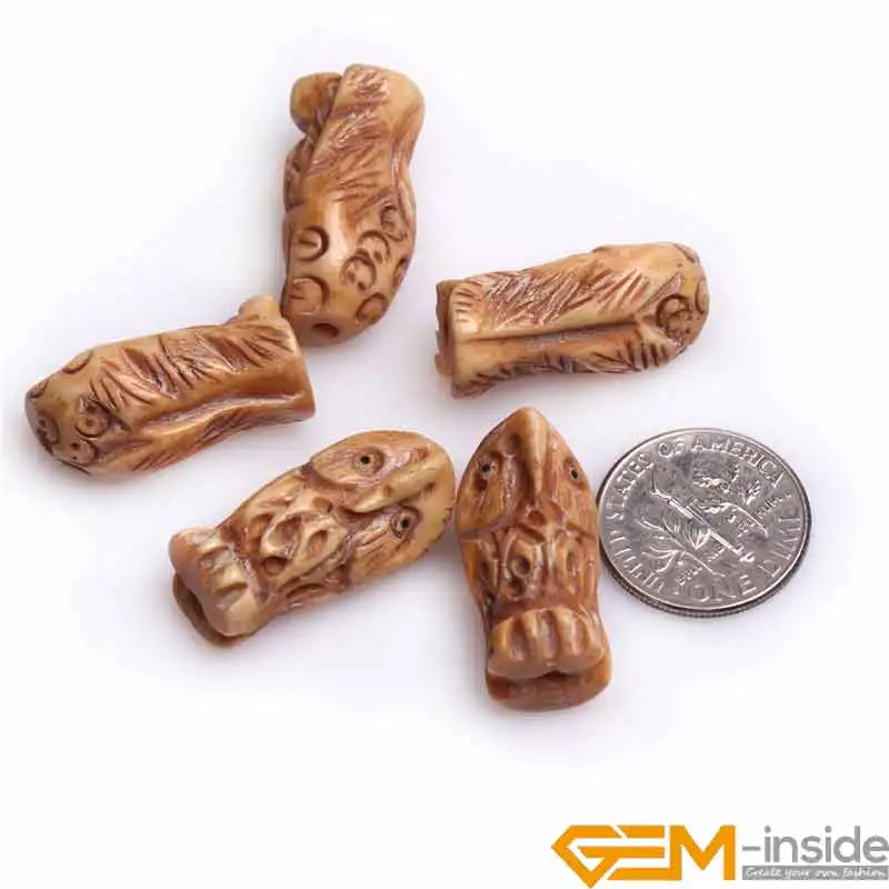 Small Animal Carved Bone Cabochon Beads Loose Bead For Jewelry Making Bulk 5 PCS Wholesale