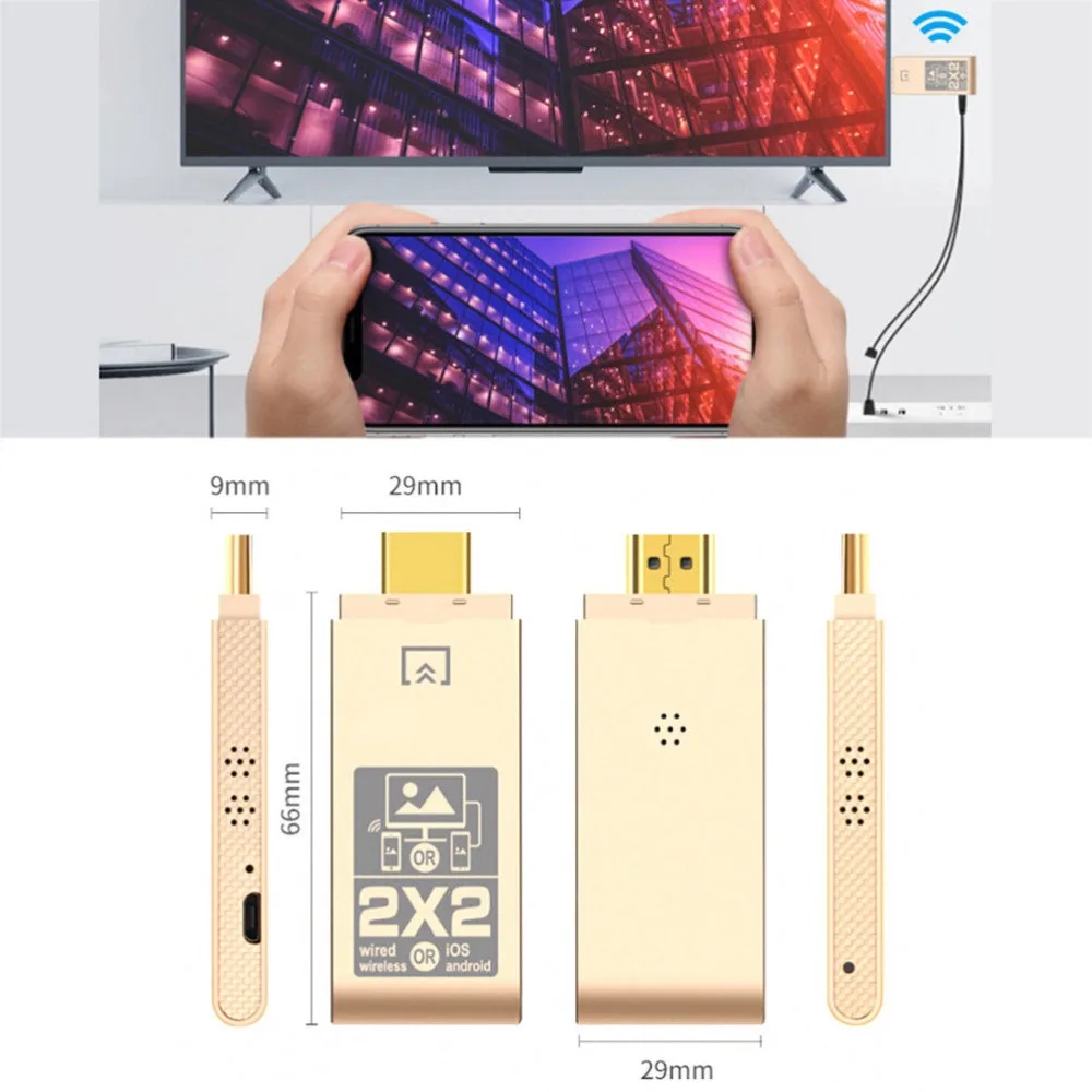 อะแดปเตอร์ไร้สาย HDMI สำหรับ iOS Android Dual Mode ไร้สาย/แบบมีสาย HD 1080 P HDMI TV Converter อะแดปเตอร์สำหรับ iPhone 5 6 7 8 X