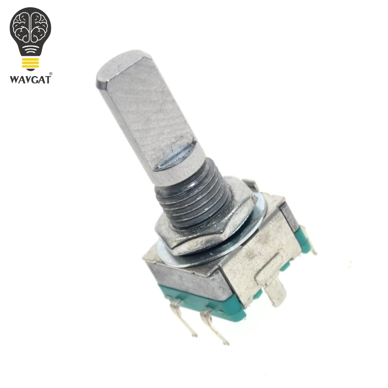 10Pcs Rotary Encoder, Code Schakelaar EC11 Audio Digitale Potentiometer, Met Schakelaar, 5Pin, handvat Lengte 20Mm Wavgat