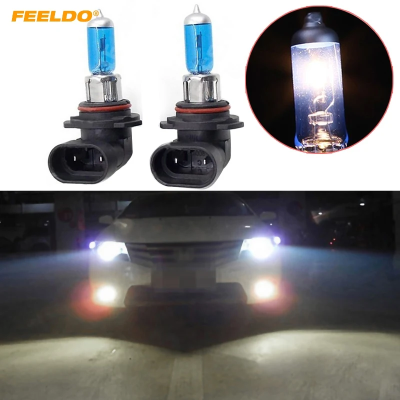 FEELDO 50Pcs White 9006 HB4 12V 55W 100W Car Headlights Lamp Car Light Source Parking #FD-2139