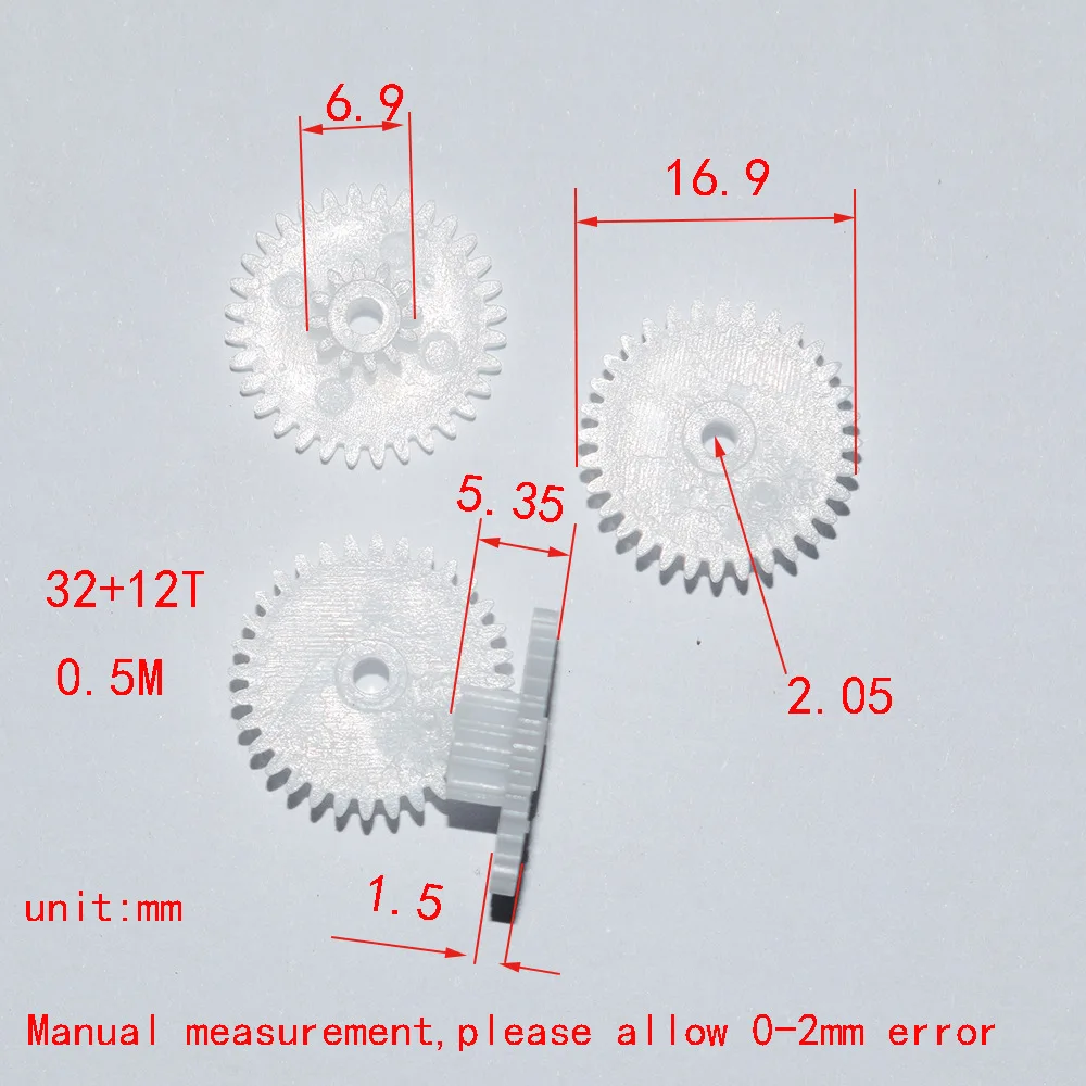 30szt 32+12T 2/2.1mm otwór dron rc samochód samolot robot zabawki dla chłopców diy akcesoria dla dzieci montessori juguetes nero GP32122A/B