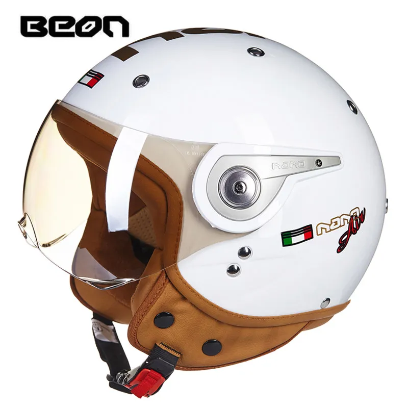 BEON B-110 moto รีไซเคิลหมวกกันน็อค beon 3/4 เปิดหมวกกันน็อก Retro Capacete moto cross casque moto vintage casco moto