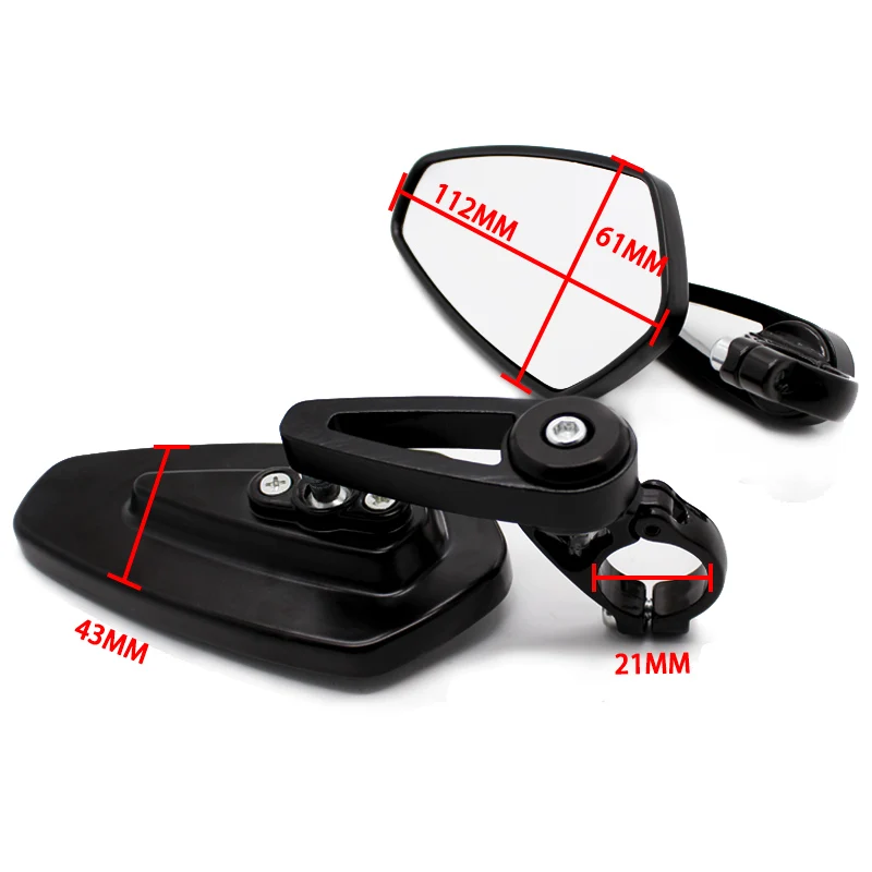 ROAOPP 7/8 "مقود نهاية المرايا القابلة للطي لياماها سوزوكي دوكاتي BMW Buell KTM المزدوج الرياضة الدراجات الترابية ATV الشارع القياسية عارية